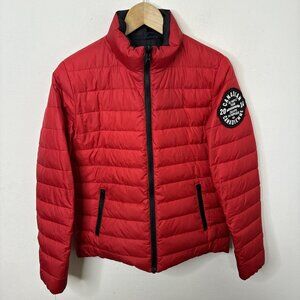 HBC Hudson’s Bay Woman M Down Puffer Reversable Team Cananda Olympic Jacket Red
